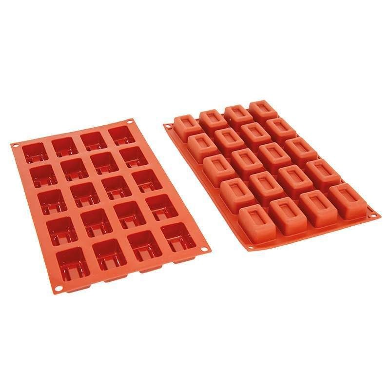 Moule Gâteau Silicone Petit Rectangle Creux Décoflex - 20pcs