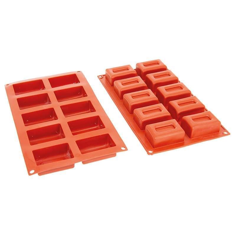 Moule Gâteau Silicone Grand Rectangle Creux Décoflex - 10pcs