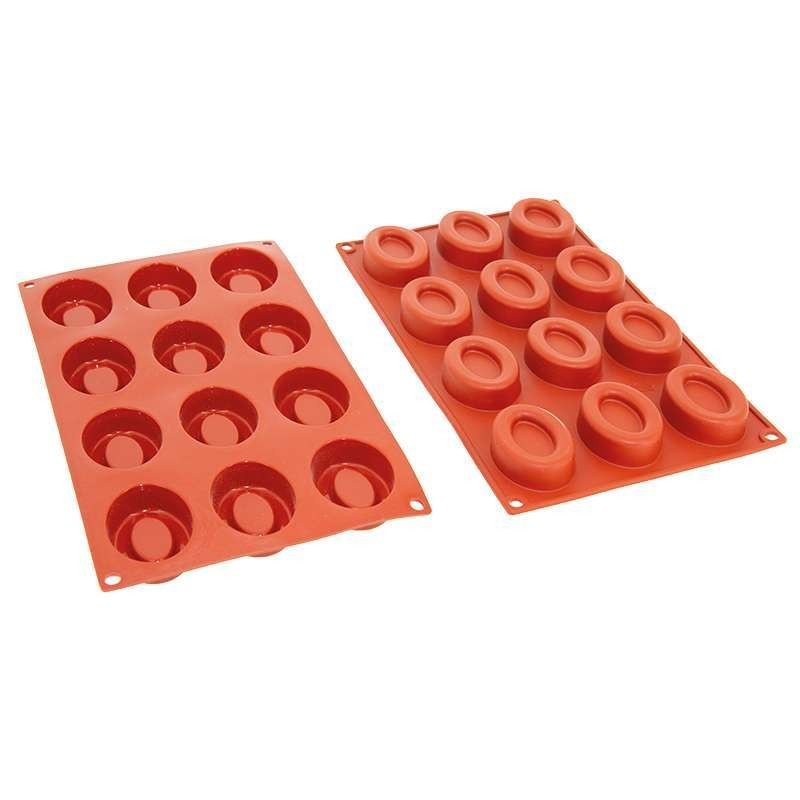 Moule Gateau Silicone Petit Ovale Creux Décoflex - 12pcs