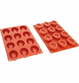 Moule Gateau Silicone Petit Ovale Creux Décoflex - 12pcs