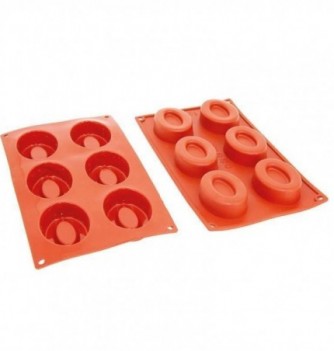 Moule Gâteau Silicone Ovale Creux Décoflex - 6pcs