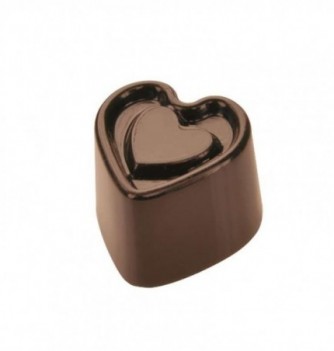 Chocolate mold Marked heart 25x25x19mm 18pcs 10g