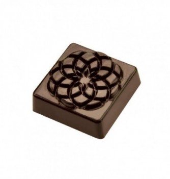 Chocolate mold square rosasse 30x30x10mm 18pcs 10g