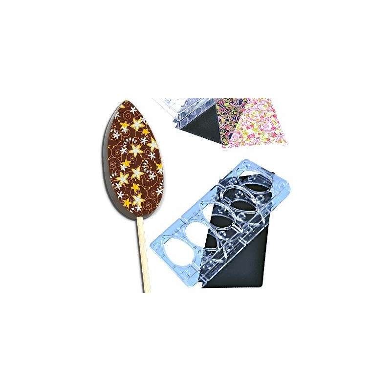 Magnetic Lollipop Chocolate Mould - Oval x5