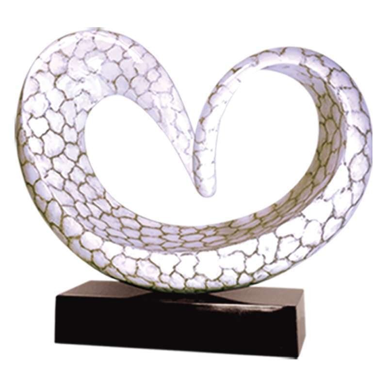 Sculpture Coeur marbre blanc - 15 kg