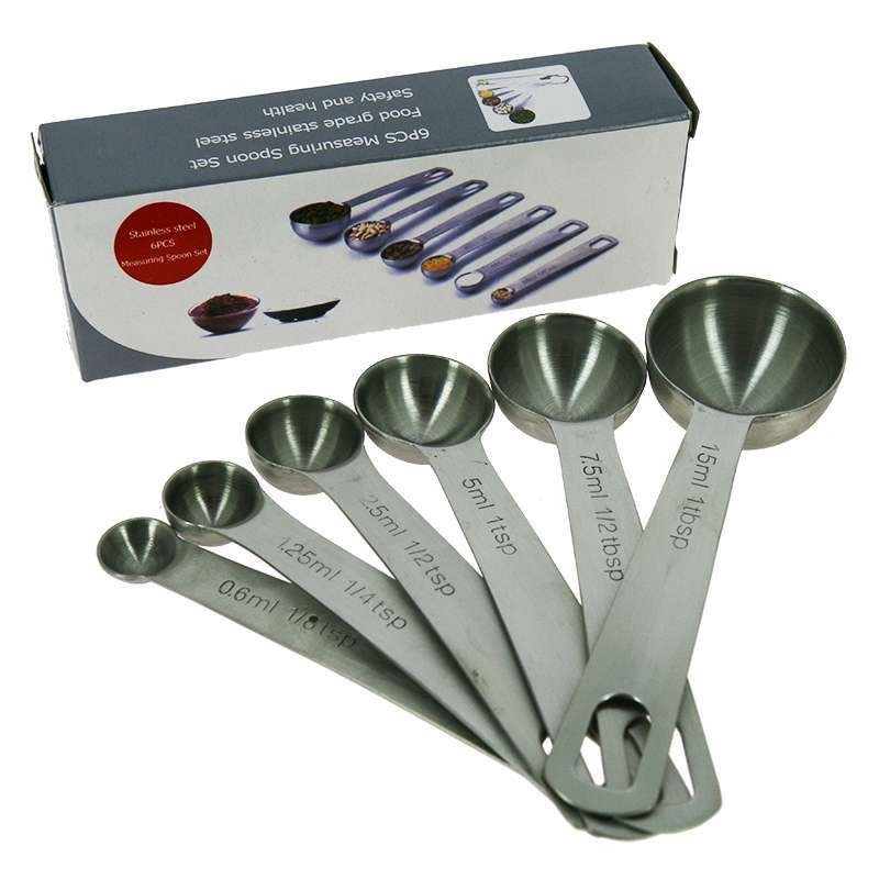 Stainless Steel Measuring Spoons x6