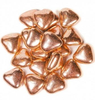 Copper hearts inside choco