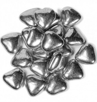 Silver hearts inside choco