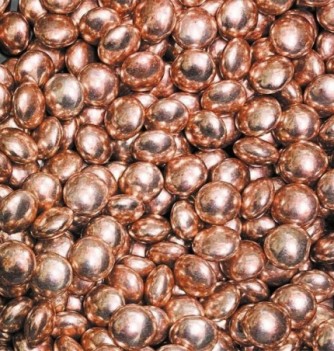 Copper scallops inside milk chocolate