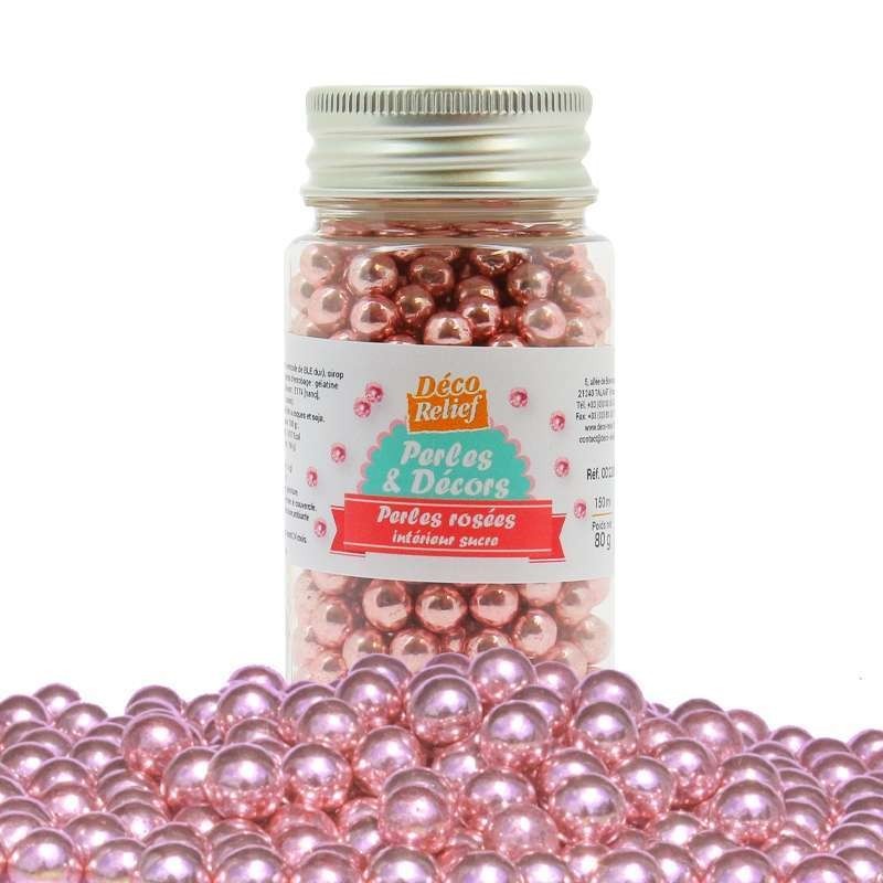Pink pearls inside sugar