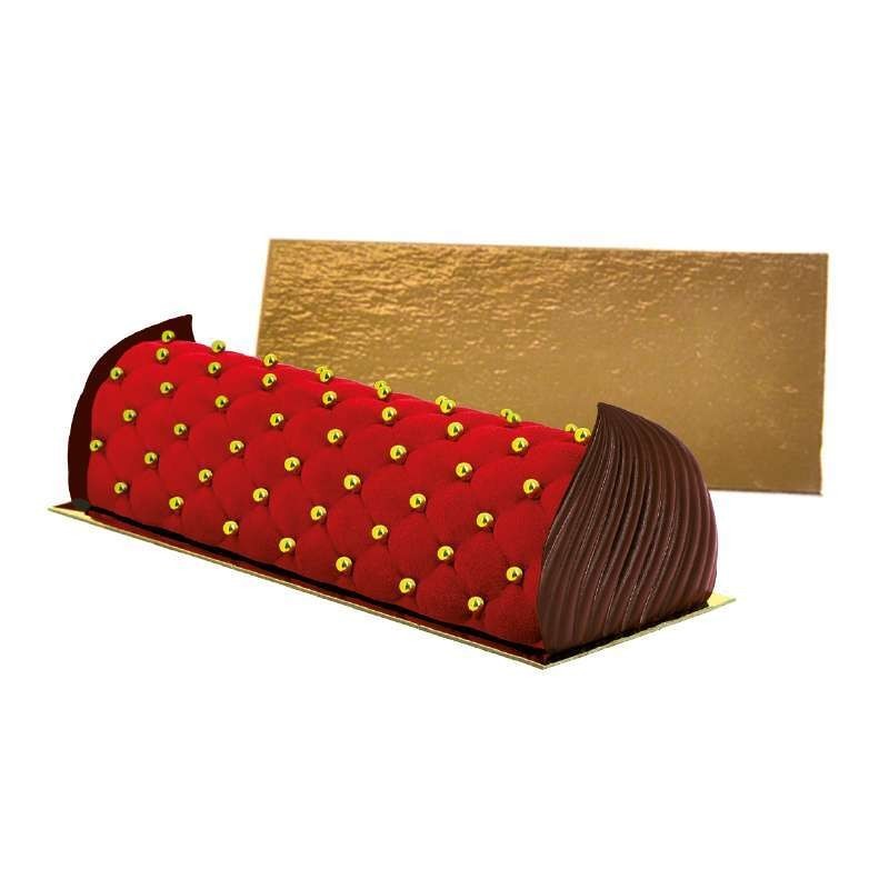 Gold Cardboard Yule Log Base - 32x10cm