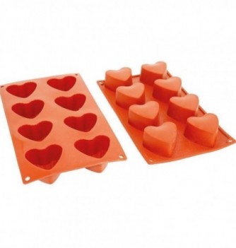 Silicone Mould - Decoflex Heart (8pcs)