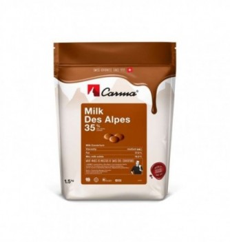 Chocolat de couverture 1,5kg Carma - Lait Suisse Milk des Alpes 33% Cacao