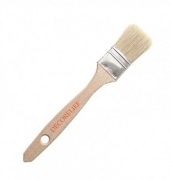 Flat Brush with Natural Silk Bristles 35mm