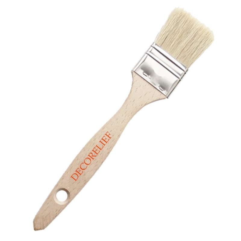 Flat Brush with Natural Silk Bristles 40mm