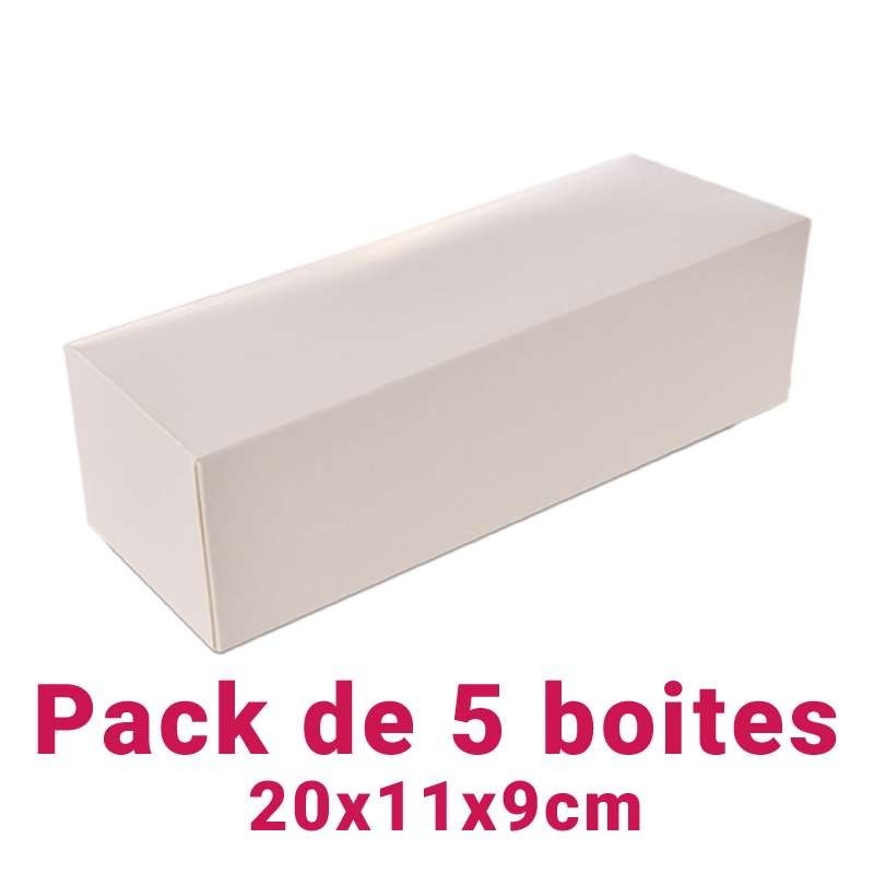 Lot de 5 boites bûches rectangulaire blc 20x11x9cm