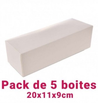 Lot de 5 boites bûches rectangulaire blc 20x11x9cm