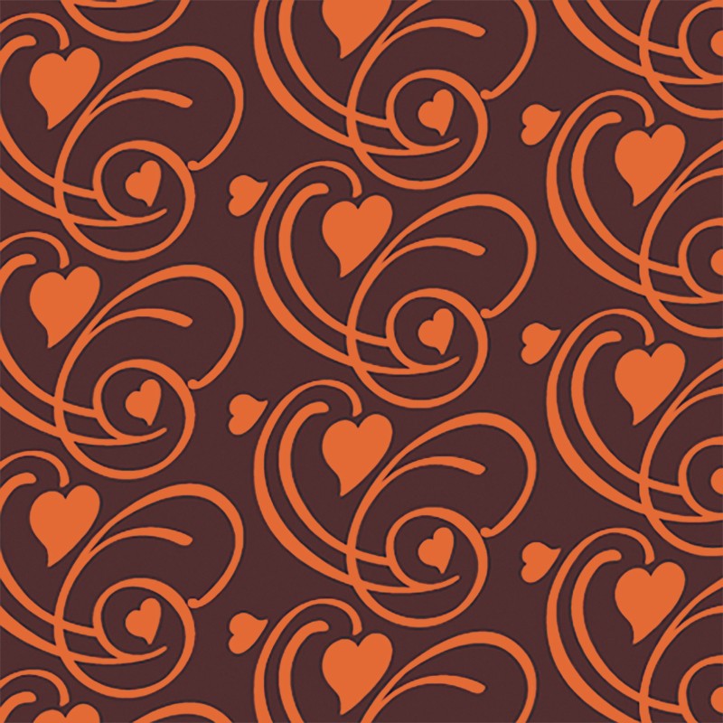 Feuille Impression Chocolat Cœurs