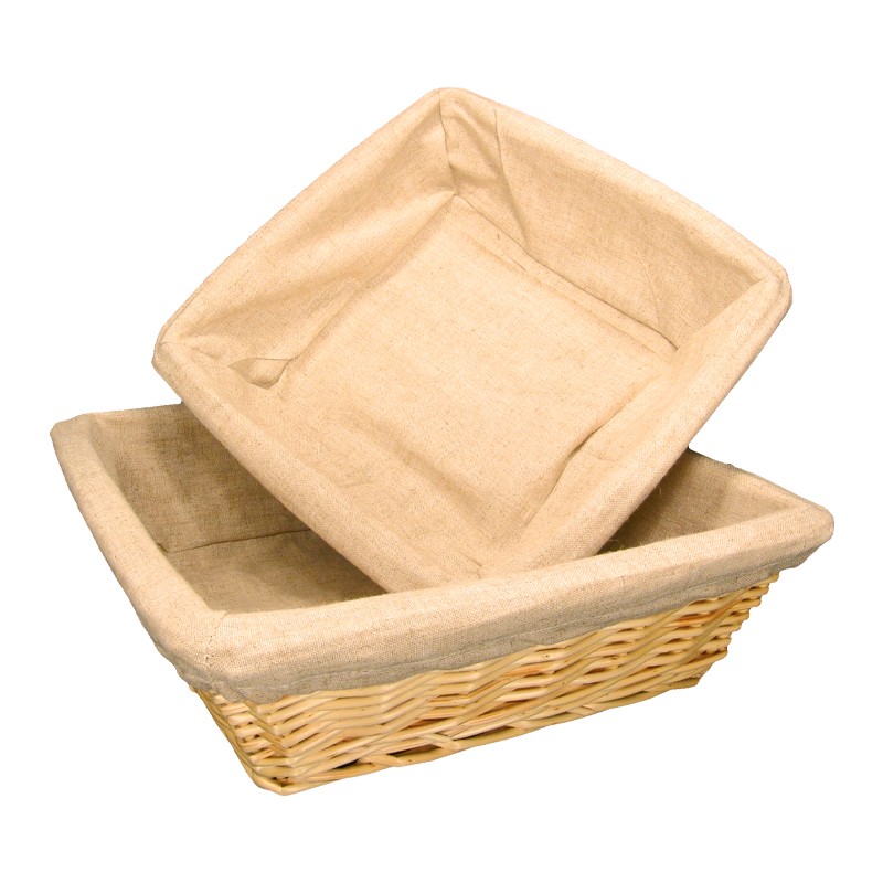 Basket square with canvas 210x220x60mm