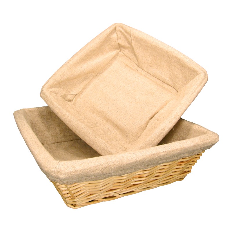 Basket square with canvas 265x265x70mm