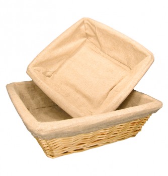 Basket square with canvas 265x265x70mm