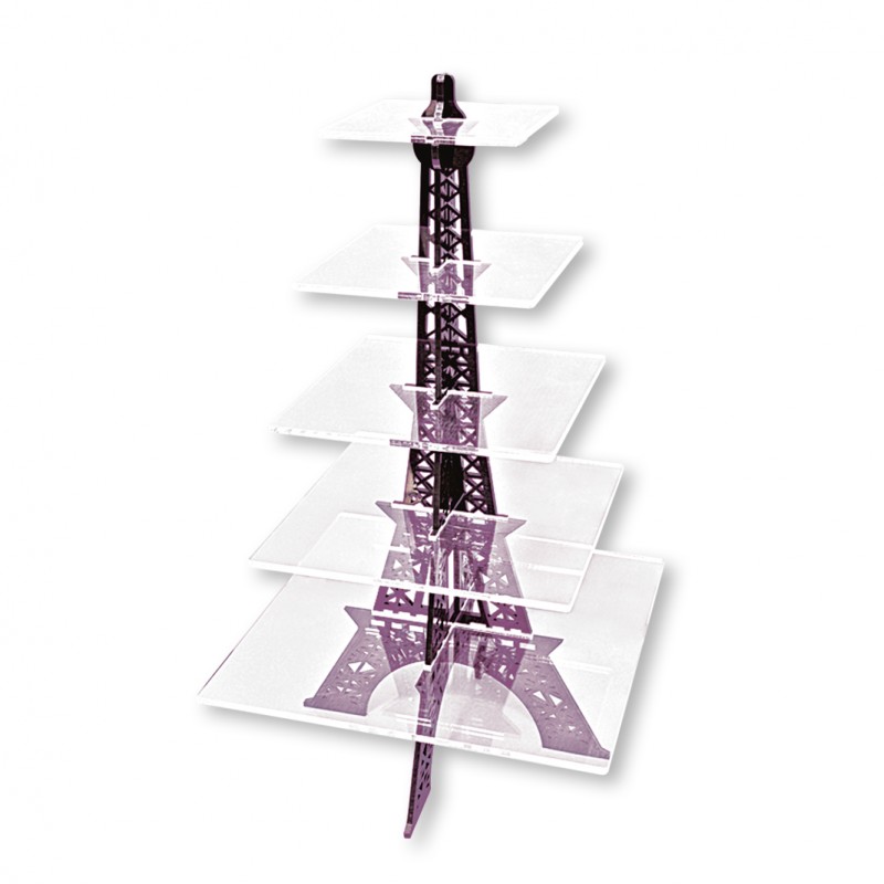 Présentoir à Gâteaux Tour Eiffel Aspect Verre