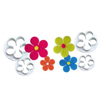 5 Petals Flowers Cutters x4