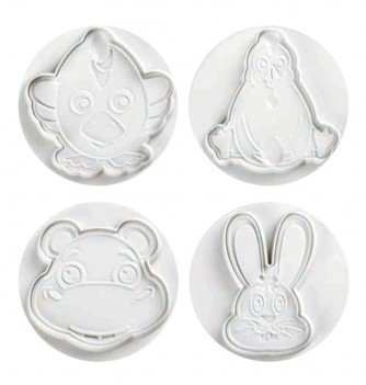 Pastry cutters - 4 Farm Animals Set 80mm