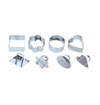 Pastry cutters - 8 Geometric shapes 75 to 80x40mm