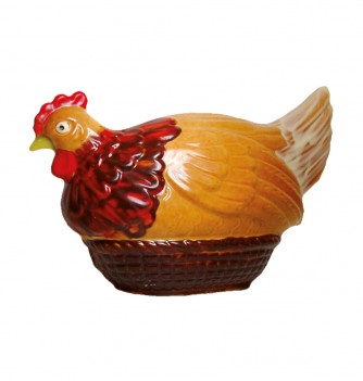 Chocolate mold big hen on a basket