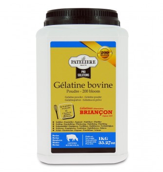 Bovine halal gelatin 200 bloom in 1 kg jar