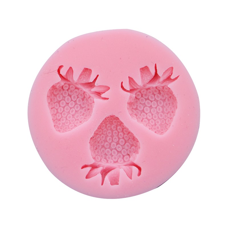 Moule Silicone Petites Fraises 3pcs 2cm