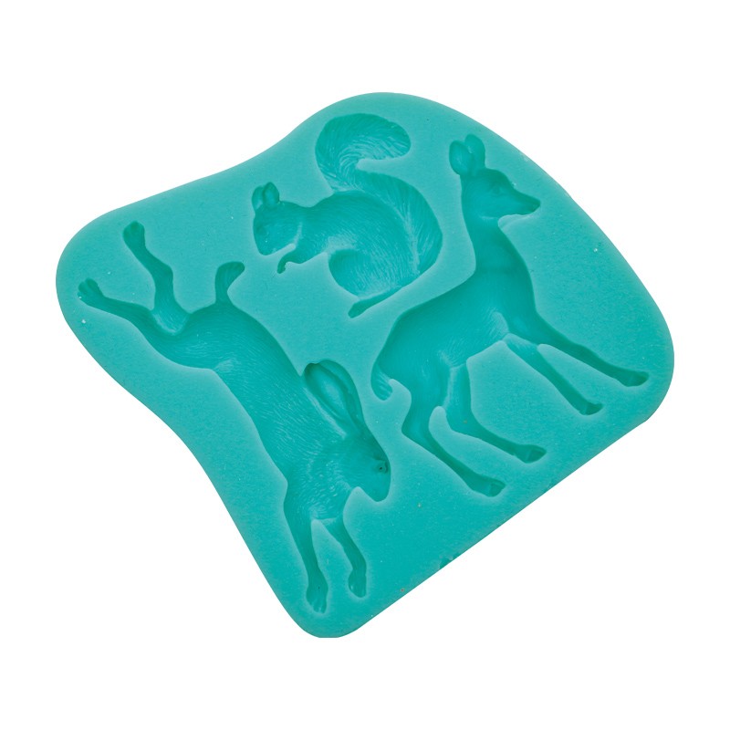 Moule Silicone Animaux de la Forêt 3pcs 4 à 6cm