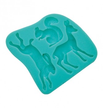 Moule Silicone Animaux de la Forêt 3pcs 4 à 6cm