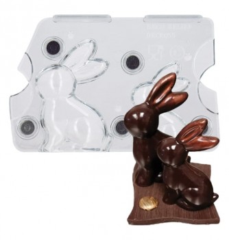 Moule silicone Lapin oreilles relevees - 40 mm