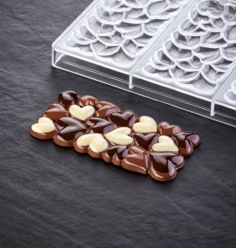 Eros Hearts chocolate bar mold 100gr