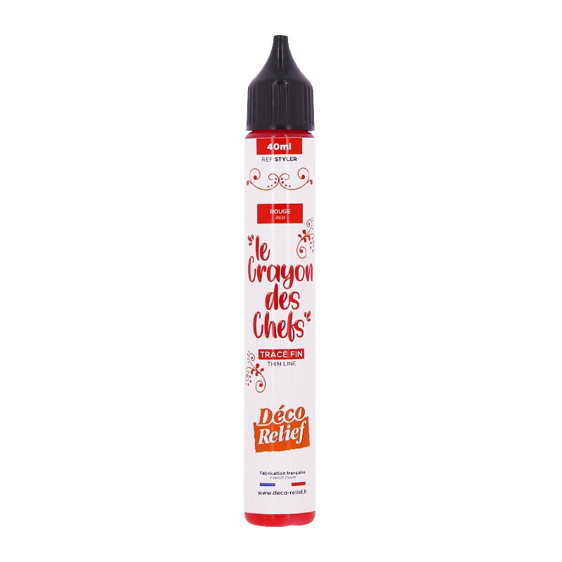 Crayon des chefs rouge pour l'écriture sur pâtisseries.