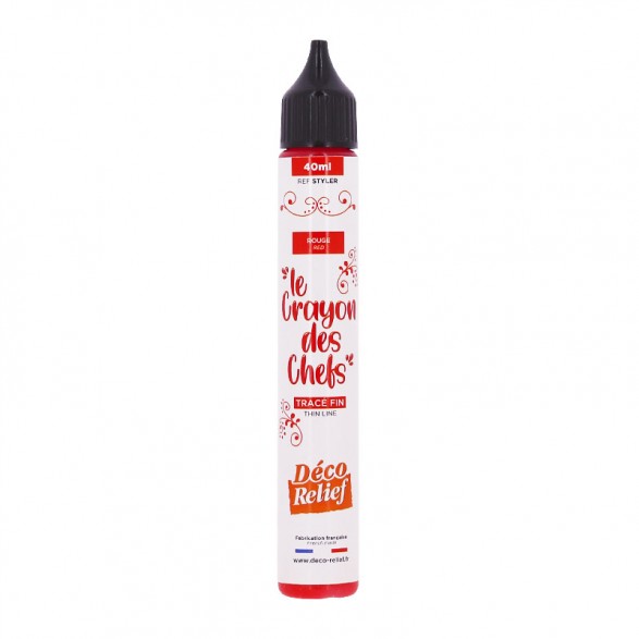 Crayon des chefs rouge pour l'écriture sur pâtisseries.