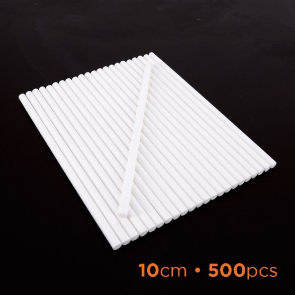 Bâtons de sucettes en papier blanc, hauteur 10cm