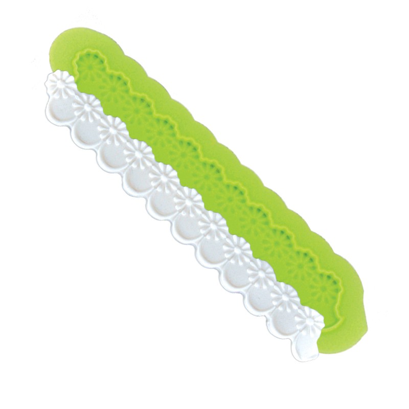 Moule silicone dentelle relief frise fleurs