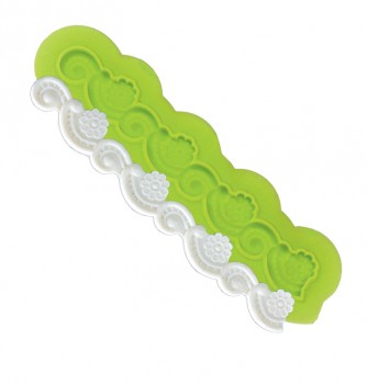 Moule silicone dentelle relief frise paquerette