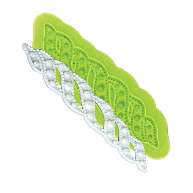 Moule silicone dentelle relief frise vrille