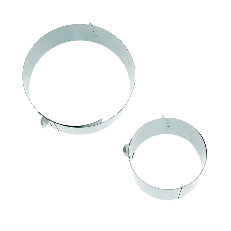 Cercle Ajustable en Inox - Ø 15 à 30cm - H 7,5cm