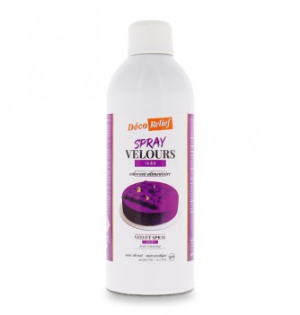 Bombe de spray velours violet à base de beurre de cacao, prêt à l'emploi, en format professionnel 400ml.