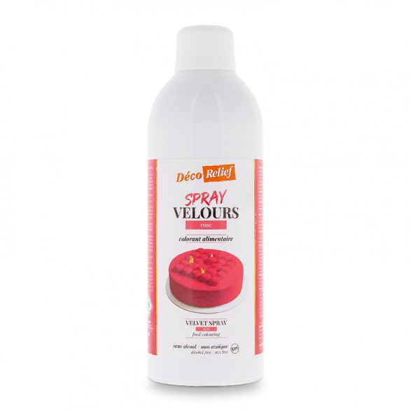 Bombe de spray velours rose à base de beurre de cacao, prêt à l'emploi, en format professionnel 400ml.