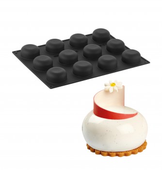 Moule à gateau rond avec 3 inserts SILIKOMART - Planète Gateau