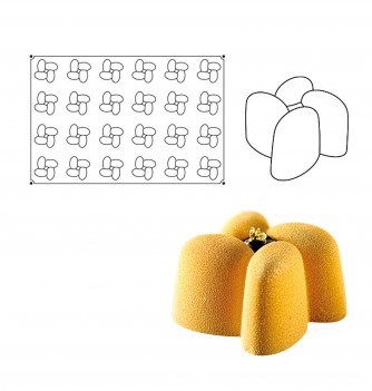 Silicone mold for cake- 24 pcs-Intrigue 70x42mm