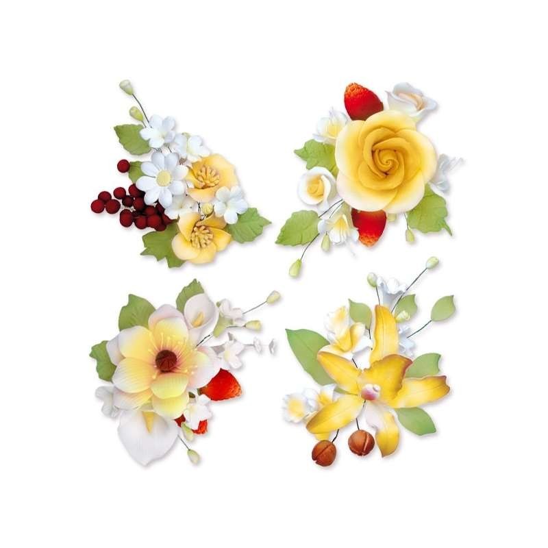 Bouquet de Fleur en Pastillage Assortiment Jaune