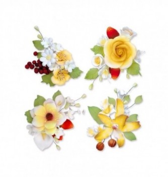 Bouquet de Fleur en Pastillage Assortiment Jaune