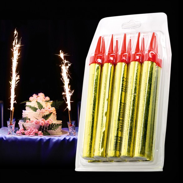 Gâteau Bougie Sparkler Feu d'artifice Sûr Sans Fumée Anniversaire Bougies  Fontaine Fête Gâteau Décor